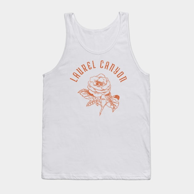 Laurel Canyon rose - orange print Tank Top by retropetrol